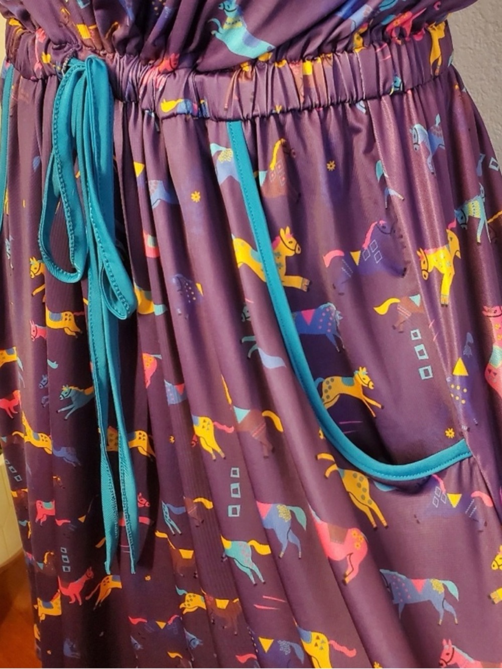 Lindy Bop Peyton Purple Horses Dress - Picture 4 of 12